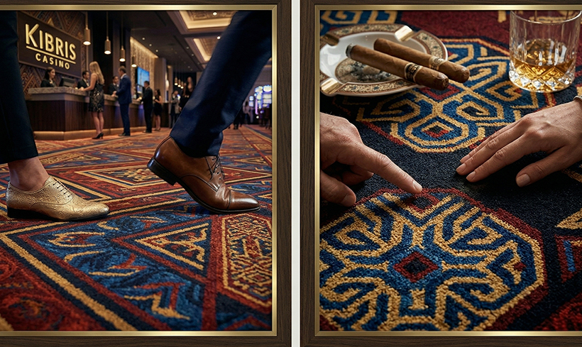 Casino ve Eğlence Mekanları: Yüksek Trafiğe ve Sigara Yanığına Dayanıklı Özel Tasarım Halılar